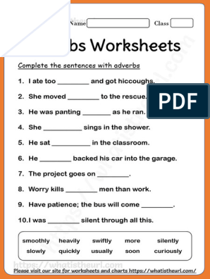 adverb worksheet for 2nd grade