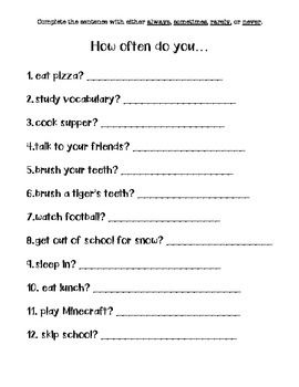 adverb worksheet high school