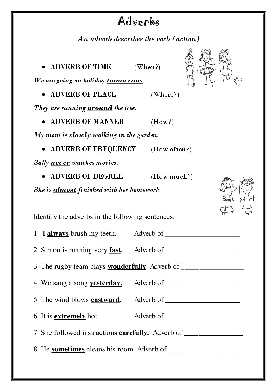 Adverbs worksheet • Teacha!