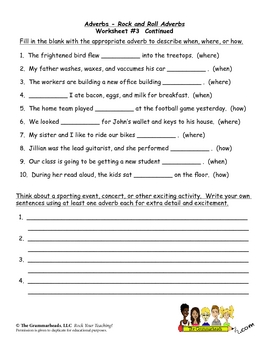 Adverbs Worksheet Packet and Lesson Plan - 8 pages plus answer key