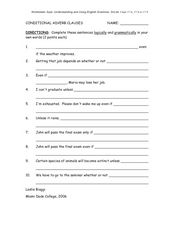 Conditional Adverb Clauses Worksheet for 5th Grade | Lesson Planet