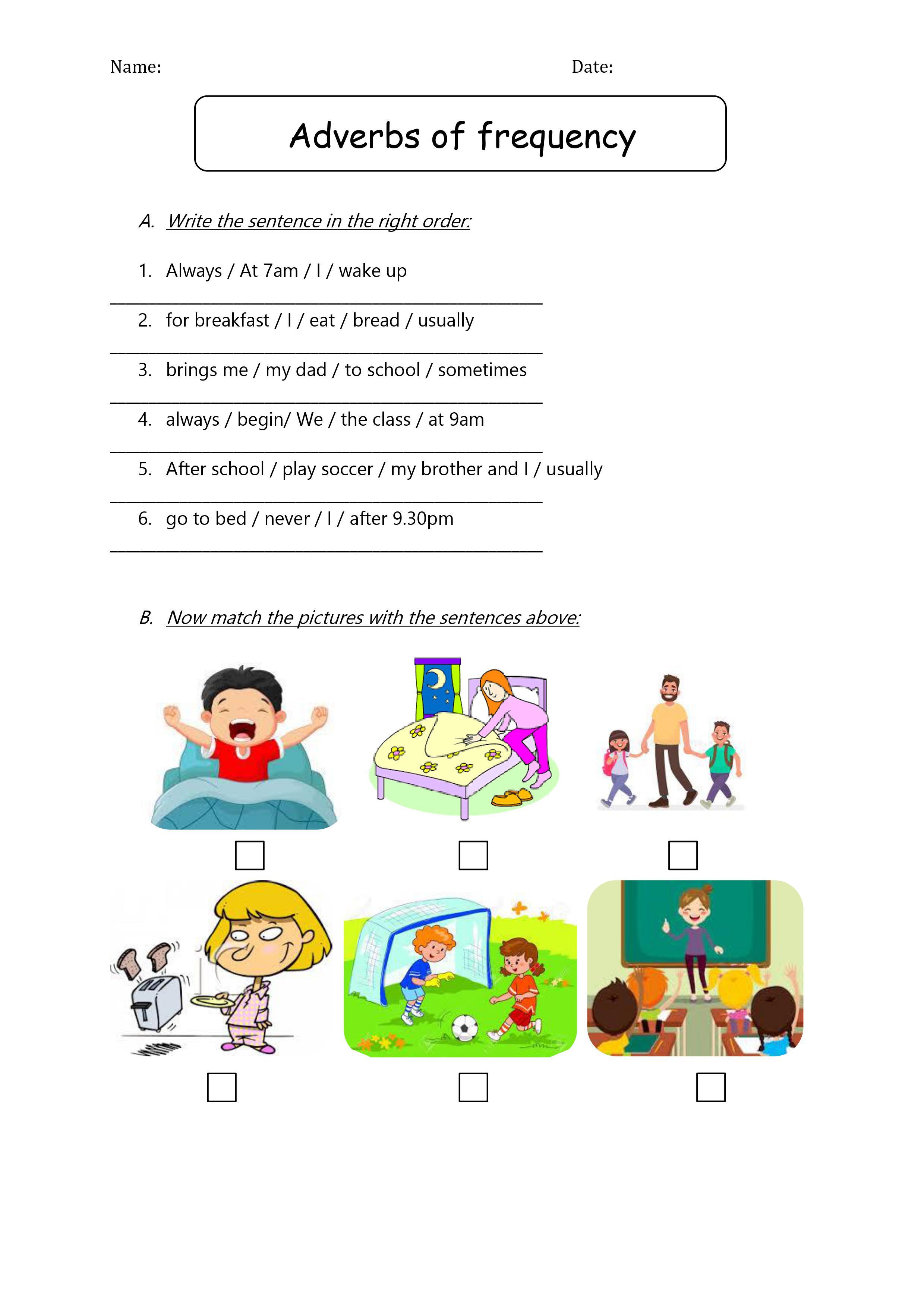Adverbs of Frequency Worksheet | ✔️ ✔️ ✔️ ITTT