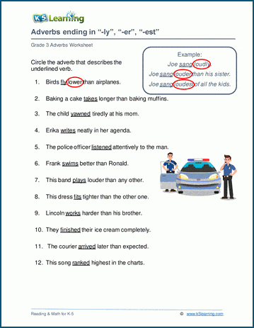 Comparative adverbs worksheets | Worsheets library