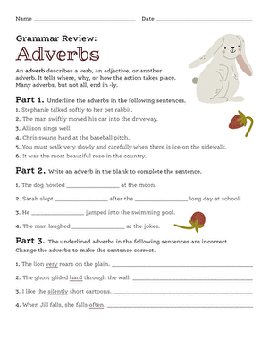 Grammar Review: Adverbs | Worksheet 