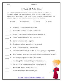adverbs worksheet 5th grade