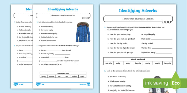 adverbs worksheet 5th grade