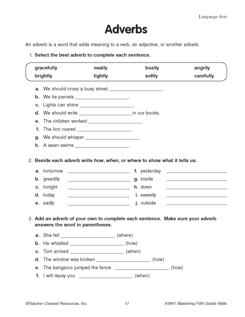 Adverbs | Education World