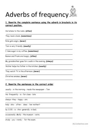 336 Adverbs English ESL worksheets pdf &  doc