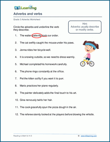 Grade 3 Adverbs Worksheets | Worsheets library