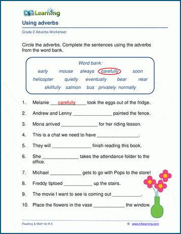 Using adverbs worksheets | Worsheets library