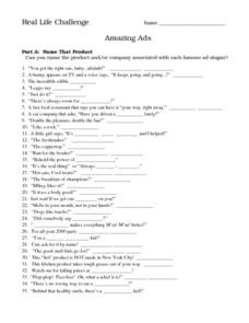 Advertising Slogans Lesson Plans &  Worksheets Reviewed by Teachers