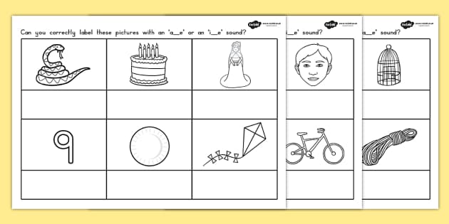 AE or IE Split Digraph Worksheet (teacher made) - Twinkl