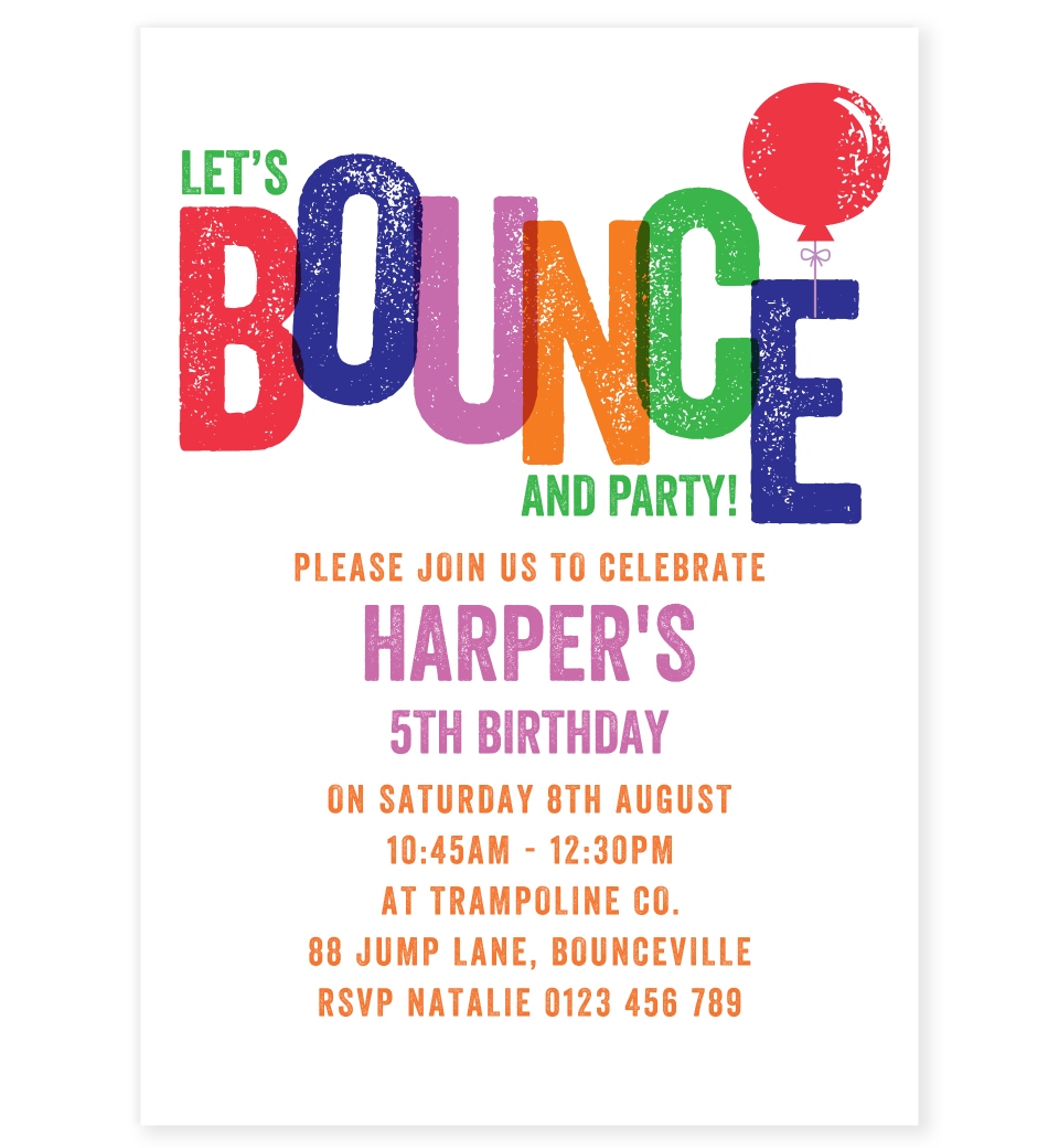Lets Bounce &  Party! Invitation | Love JK