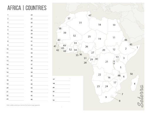 Africa: Countries Printables - Seterra
