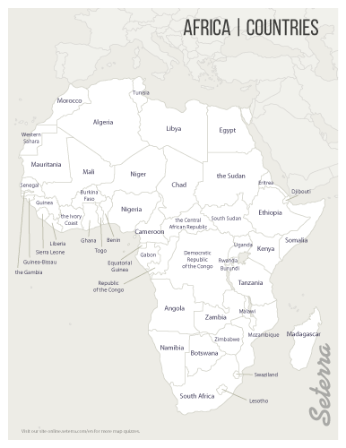 africa map worksheet