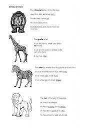 African animals - ESL worksheet by ciociatusia