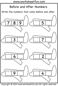 Before and After Numbers - 1-10 - Two Worksheets / FREE Printable ...