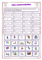 After school activities - ESL worksheet by reb77