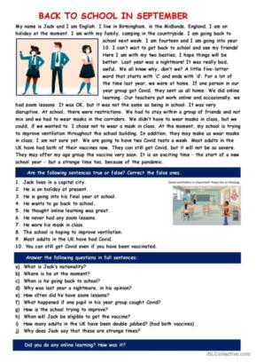 15 After school year English ESL worksheets pdf &  doc