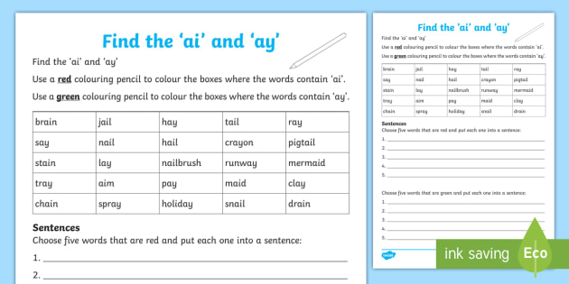 AI and AY Worksheets | Teacher-made Resources (teacher made)