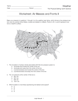air masses worksheet middle school