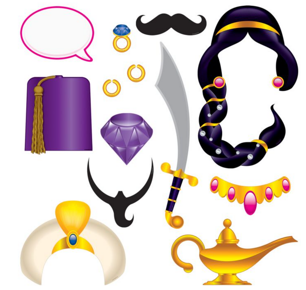 aladdin photo booth props printable