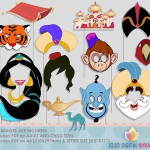 aladdin photo booth props printable