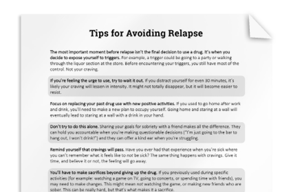 Relapse Prevention Plan (Version 2) | Worksheet | Therapist Aid
