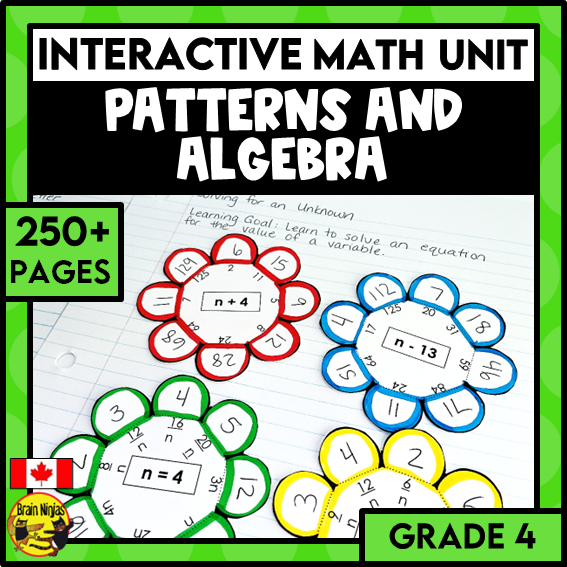 Patterns and Algebra Interactive Math Unit | Paper | Grade 4 ...