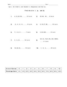Arithmetic Sequence Worksheets :: 49 - 67