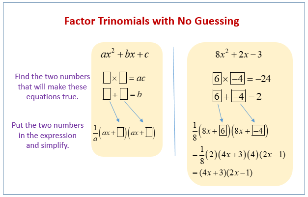 algebra 1 factoring trinomials worksheet