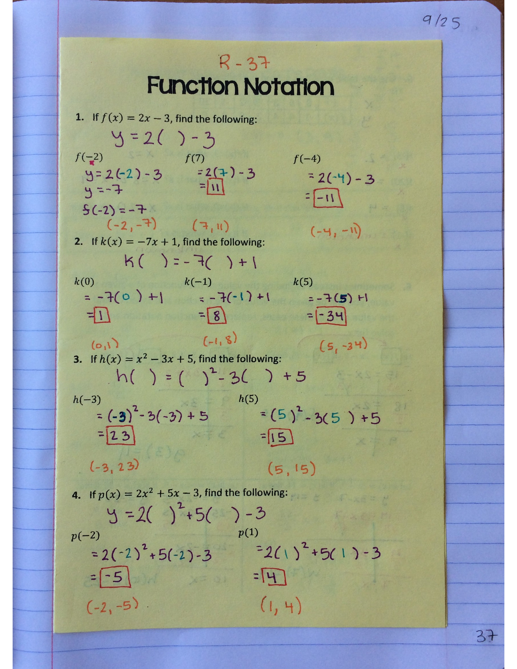 function notation – Math by the Mountain - Worksheets Library