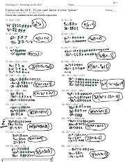 algebra 1 gcf worksheet