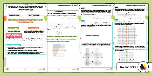 algebra 1 graphing linear inequalities worksheet