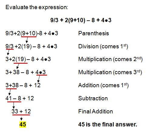 algebra 1 order of operations worksheet
