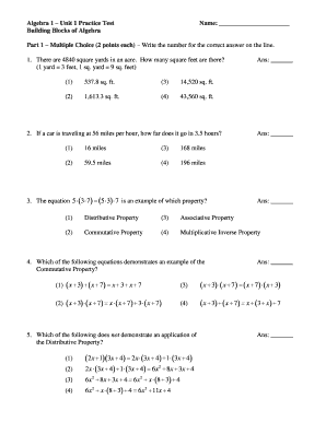 Algebra 1 Unit 1 Practice Test Name: Building Blocks Of ... 2020 ...