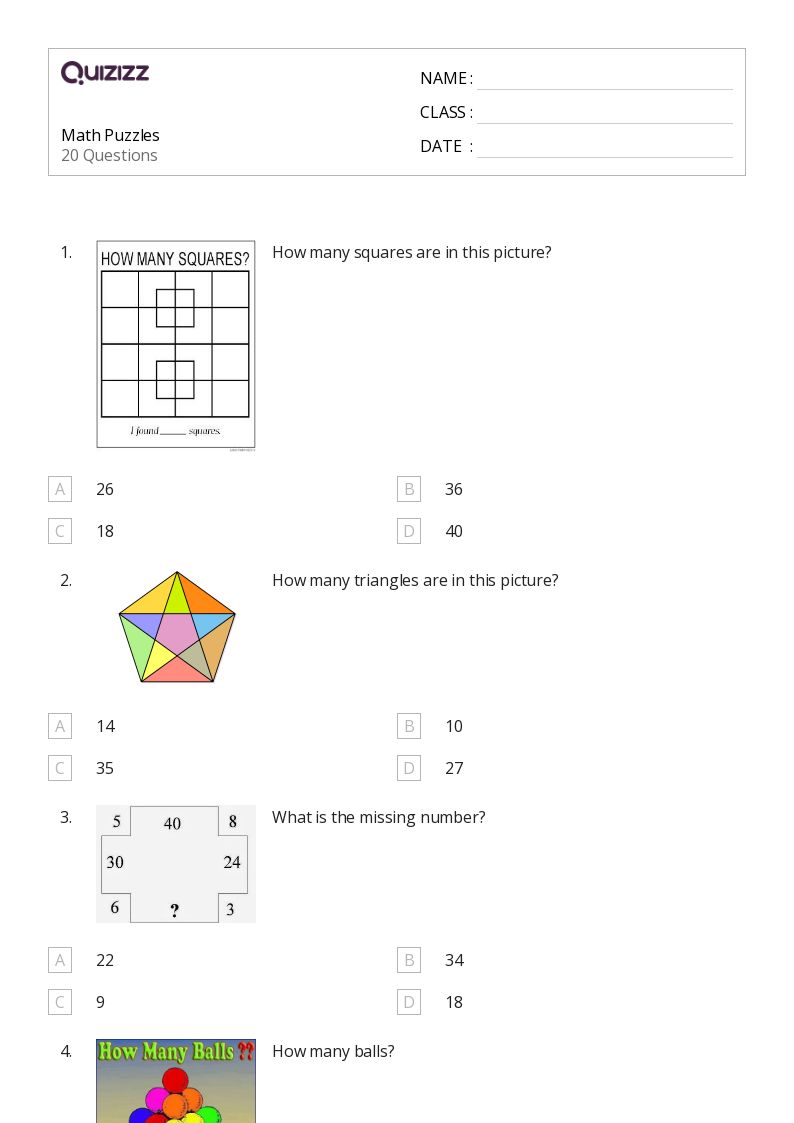 50+ Math Puzzles worksheets for 8th Class on Quizizz | Free ...