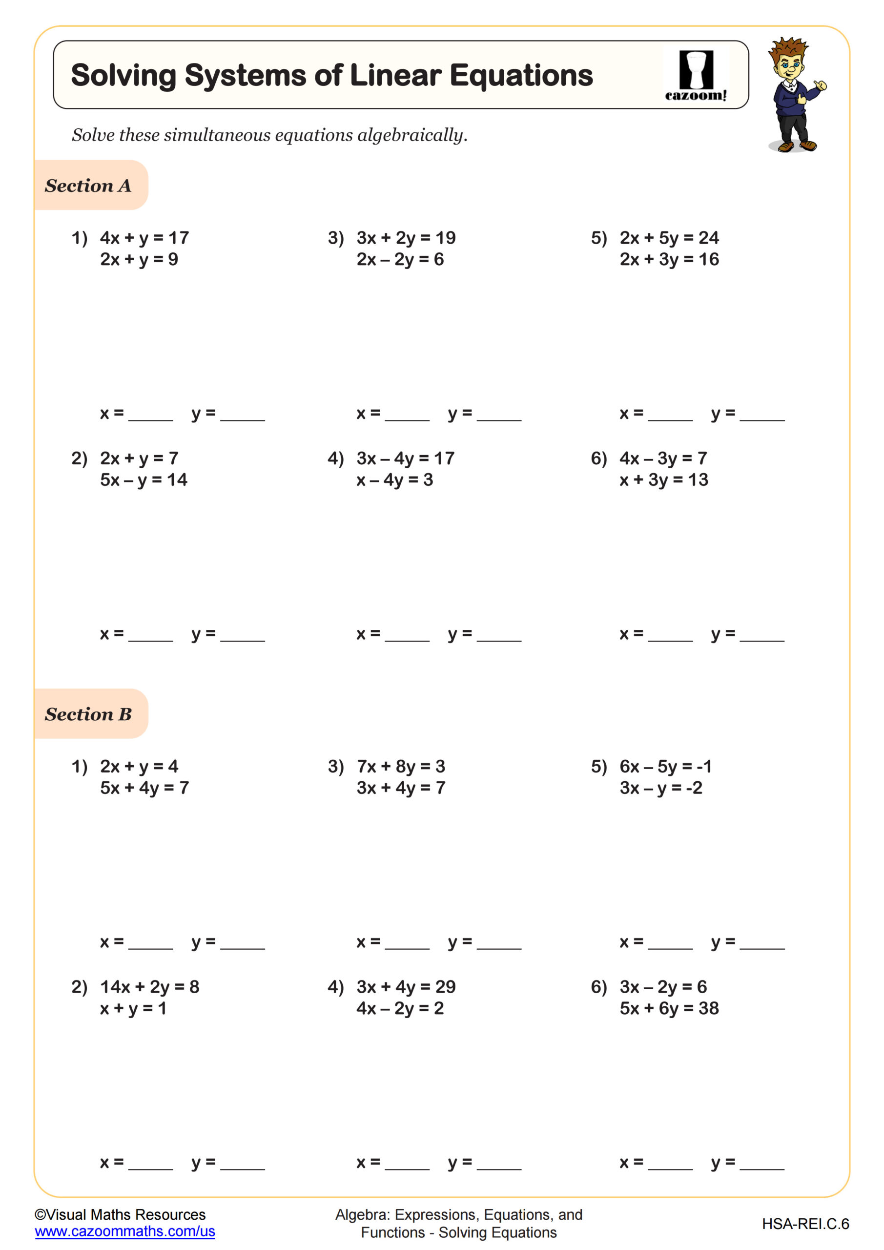 algebra 1 solving systems by graphing worksheet