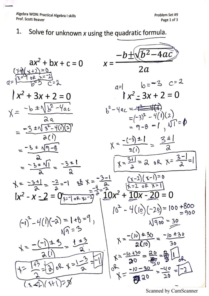algebra 1 worksheet for 9th grade