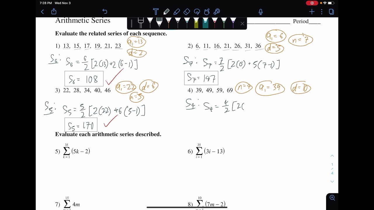 Free algebra 2 arithmetic sequences worksheet, Download Free algebra 2 ...