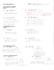 algebra 2 factoring review worksheet answers
