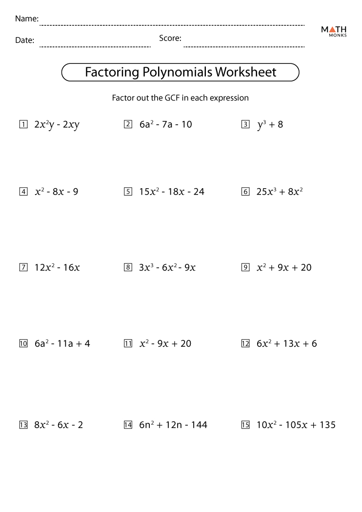 algebra 2 factoring trinomials worksheet