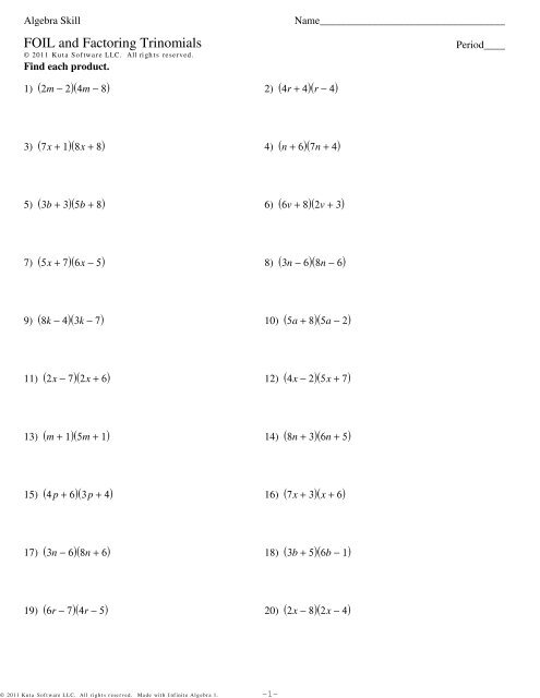 Algebra Skill - FOIL and Factoring Trinomials.pdf
