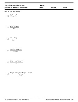 Worksheet: Dividing Polynomials - Long &  Synthetic Division ...