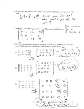 Algebra 2 - Matrix Operations and rref HW and Solutions - Worksheets ...