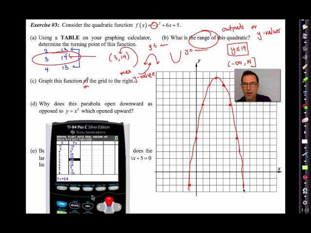 Common Core Algebra II.Unit 6.Lesson 1.Quadratic Function Review ...