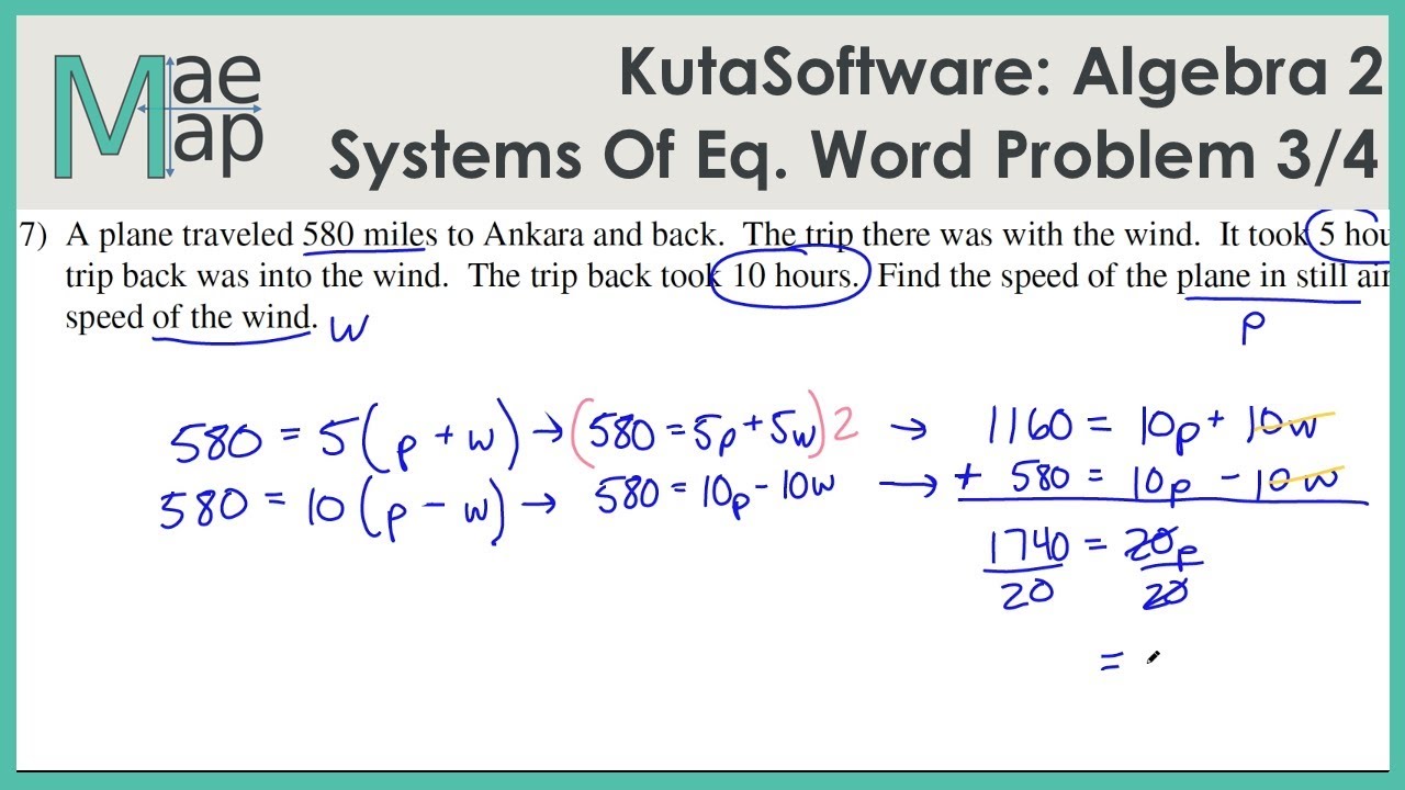 KutaSoftware: Algebra 2- Systems Of Equations Word Problems Part 3