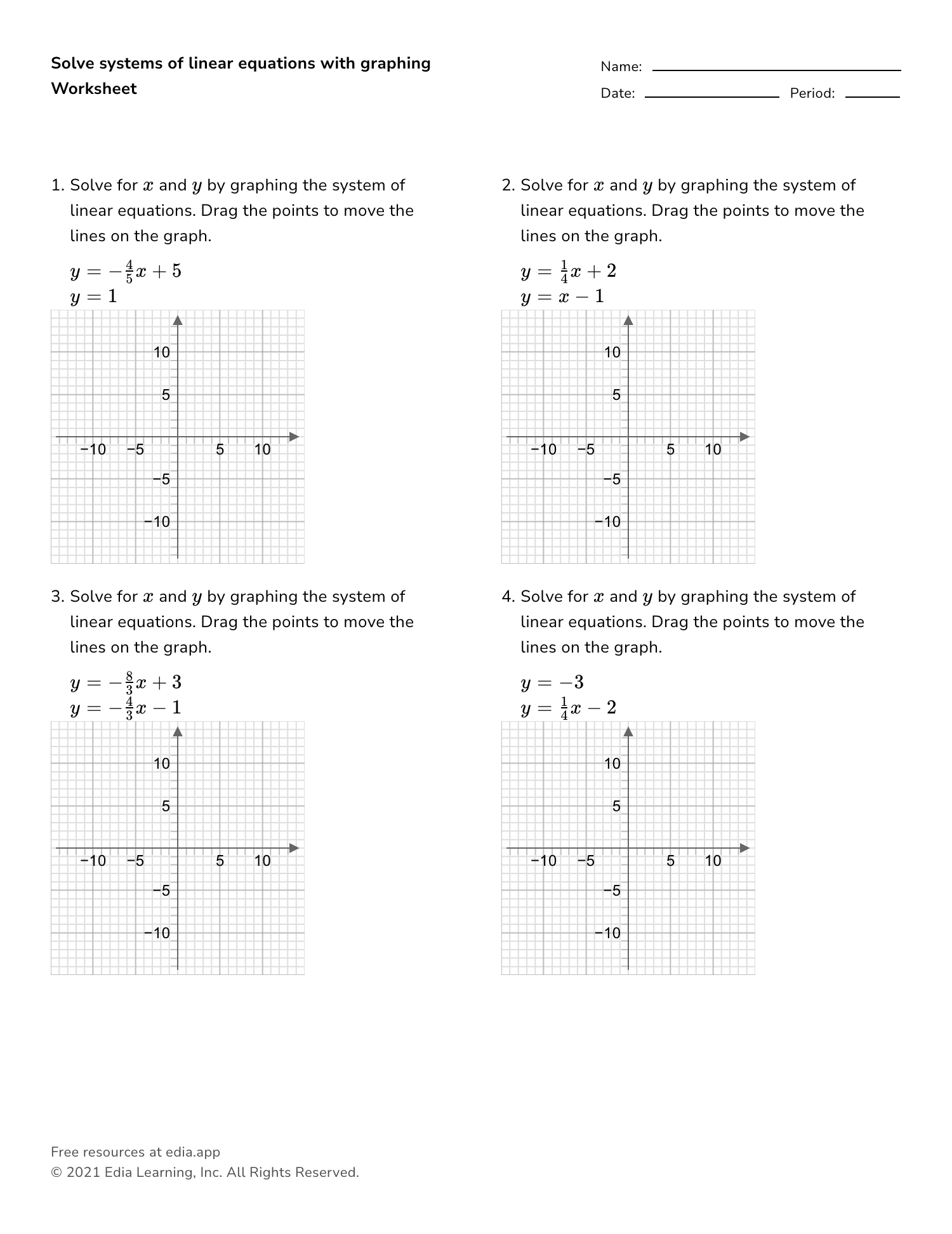 algebra 2 systems of equations worksheet