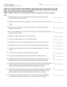 algebra 3 worksheet