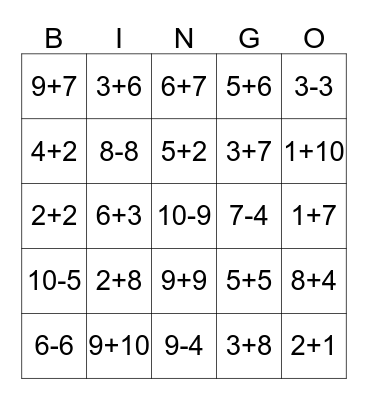 Math Bingo Cards on Bingo Baker